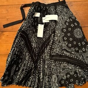 Sacai midi pleated bandana skirt -  adjustable